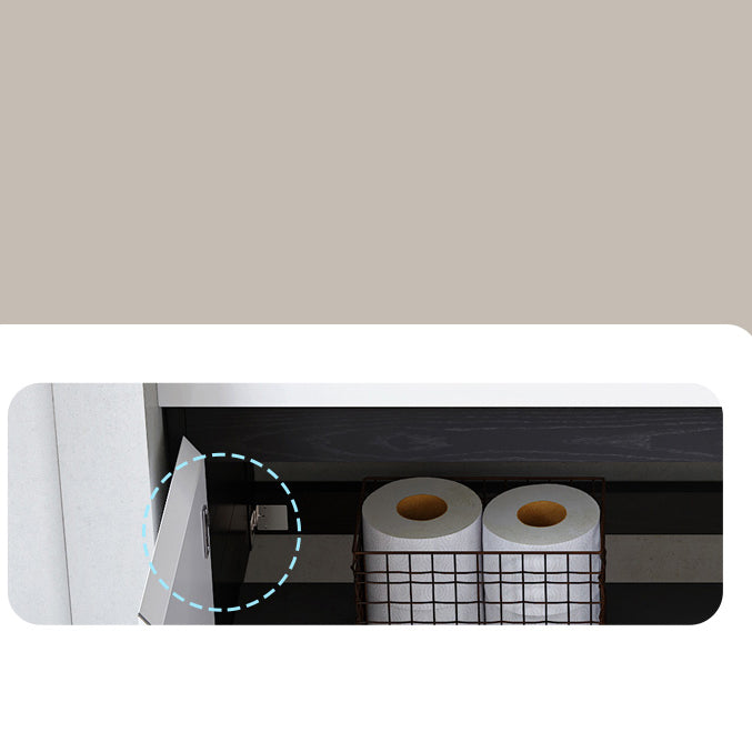 Modern Single Bathroom Vanity White Ceramic Rectangular Wall Mount Vanity Set Clearhalo 'Bathroom Remodel & Bathroom Fixtures' 'Bathroom Vanities' 'bathroom_vanities' 'Home Improvement' 'home_improvement' 'home_improvement_bathroom_vanities' 7433117