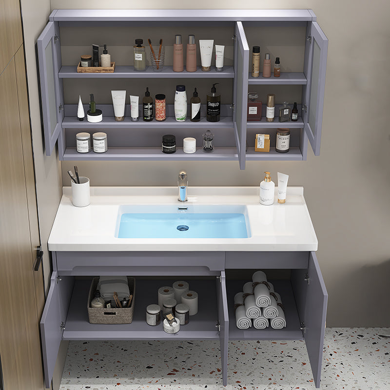 Single Glam Bathroom Vanity Ceramic Top Wall Mount Bath Vanity Clearhalo 'Bathroom Remodel & Bathroom Fixtures' 'Bathroom Vanities' 'bathroom_vanities' 'Home Improvement' 'home_improvement' 'home_improvement_bathroom_vanities' 7433228