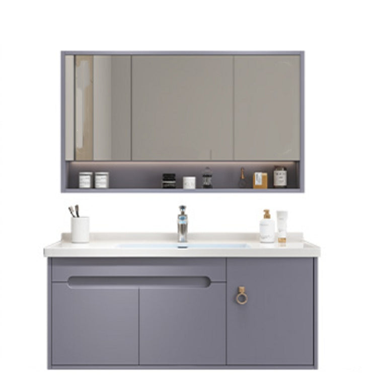 Single Glam Bathroom Vanity Ceramic Top Wall Mount Bath Vanity Clearhalo 'Bathroom Remodel & Bathroom Fixtures' 'Bathroom Vanities' 'bathroom_vanities' 'Home Improvement' 'home_improvement' 'home_improvement_bathroom_vanities' 7433234