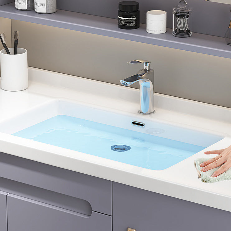 Single Glam Bathroom Vanity Ceramic Top Wall Mount Bath Vanity Clearhalo 'Bathroom Remodel & Bathroom Fixtures' 'Bathroom Vanities' 'bathroom_vanities' 'Home Improvement' 'home_improvement' 'home_improvement_bathroom_vanities' 7433235