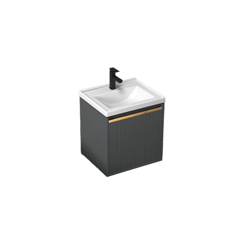 Glam Metal Sink Vanity Wall Mount Faucet Included Bathroom Vanity Vanity & Faucet 16"L x 14"W x 17"H Clearhalo 'Bathroom Remodel & Bathroom Fixtures' 'Bathroom Vanities' 'bathroom_vanities' 'Home Improvement' 'home_improvement' 'home_improvement_bathroom_vanities' 7433318