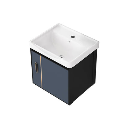 Glam Metal Sink Vanity Wall Mount Single-Sink Bathroom Vanity Bathroom Vanity 17"L x 14"W x 17"H Clearhalo 'Bathroom Remodel & Bathroom Fixtures' 'Bathroom Vanities' 'bathroom_vanities' 'Home Improvement' 'home_improvement' 'home_improvement_bathroom_vanities' 7433362