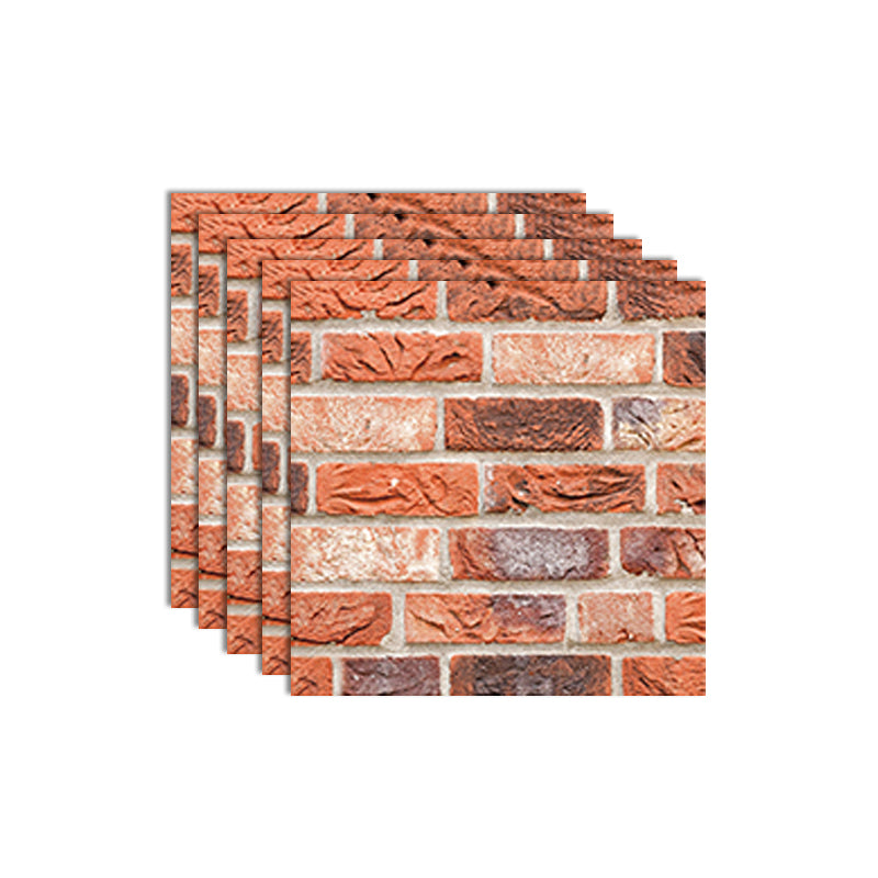 Mosaic Wall Access Panel Peel and Stick Waterproof Wall Access Panel Orange 5-Piece Set Clearhalo 'Flooring 'Home Improvement' 'home_improvement' 'home_improvement_wall_paneling' 'Wall Paneling' 'wall_paneling' 'Walls & Ceilings' Walls and Ceiling' 7434471