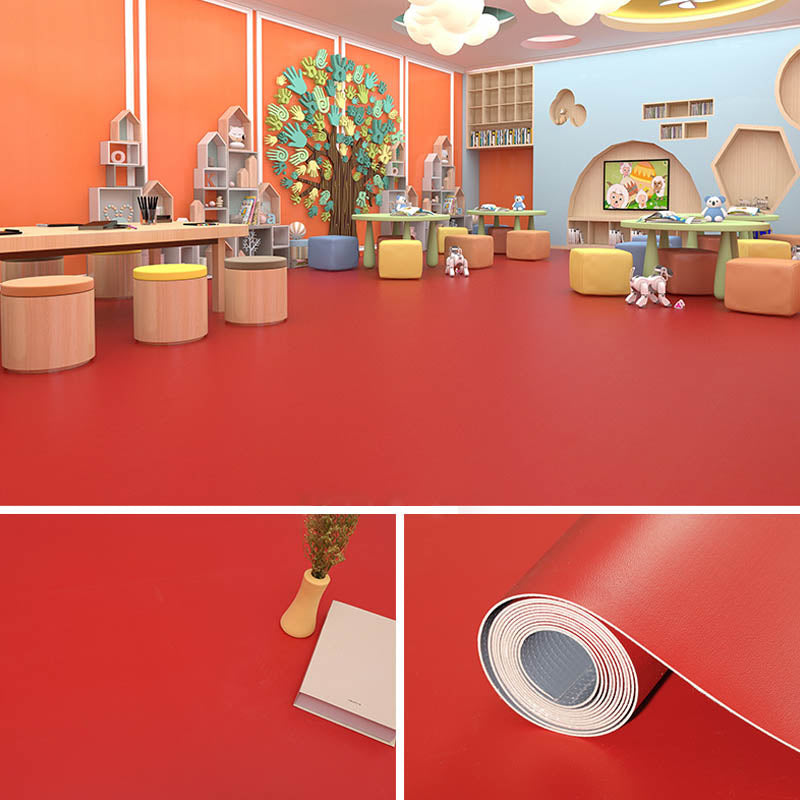 PVC Flooring Pure Color Self-Stick Waterproof Fire Resistant PVC Flooring Red Clearhalo 'Flooring 'Home Improvement' 'home_improvement' 'home_improvement_vinyl_flooring' 'Vinyl Flooring' 'vinyl_flooring' Walls and Ceiling' 7434885