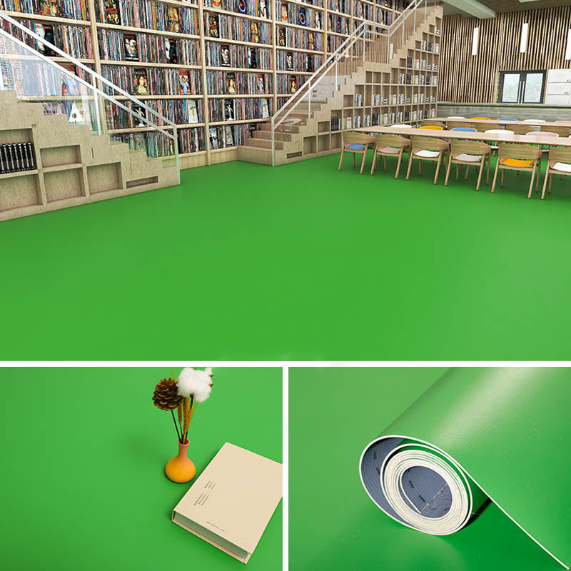 PVC Flooring Pure Color Self-Stick Waterproof Fire Resistant PVC Flooring Green Clearhalo 'Flooring 'Home Improvement' 'home_improvement' 'home_improvement_vinyl_flooring' 'Vinyl Flooring' 'vinyl_flooring' Walls and Ceiling' 7434891
