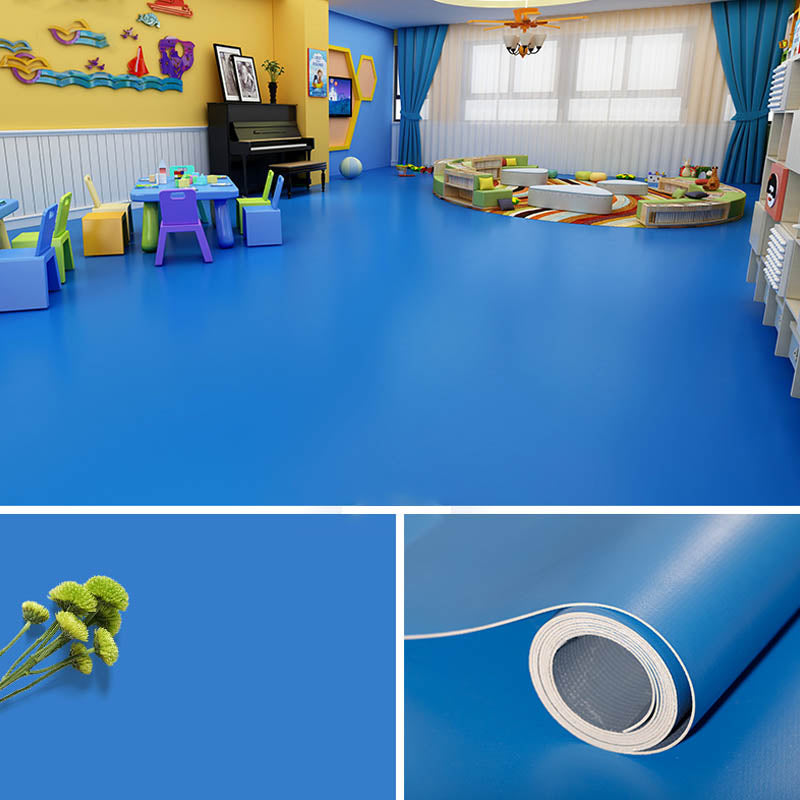 PVC Flooring Pure Color Self-Stick Waterproof Fire Resistant PVC Flooring Ocean Blue Clearhalo 'Flooring 'Home Improvement' 'home_improvement' 'home_improvement_vinyl_flooring' 'Vinyl Flooring' 'vinyl_flooring' Walls and Ceiling' 7434893