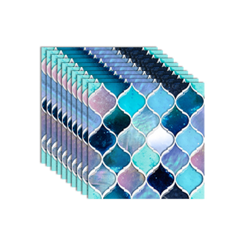 Mosaic Tile Peel and Stick Tile Kitchen Waterproof Backsplash Peel and Stick Wall Tile Blue-Pink 6"L x 6"W 10-Piece Set Clearhalo 'Flooring 'Home Improvement' 'home_improvement' 'home_improvement_peel_stick_blacksplash' 'Peel & Stick Backsplash Tile' 'peel_stick_blacksplash' 'Walls & Ceilings' Walls and Ceiling' 7435130
