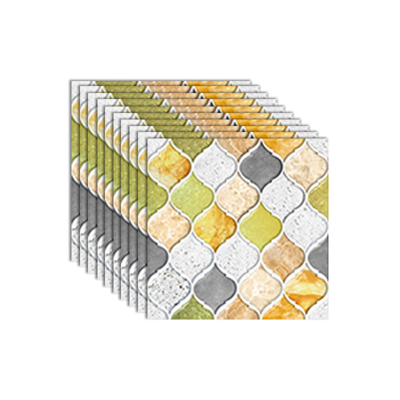 Mosaic Tile Peel and Stick Tile Kitchen Waterproof Backsplash Peel and Stick Wall Tile Yellow-Gray 6"L x 6"W 10-Piece Set Clearhalo 'Flooring 'Home Improvement' 'home_improvement' 'home_improvement_peel_stick_blacksplash' 'Peel & Stick Backsplash Tile' 'peel_stick_blacksplash' 'Walls & Ceilings' Walls and Ceiling' 7435137