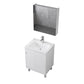 Rectangular Freestanding Bathroom Vanity White Modern Single-Sink Vanity Set Vanity & Faucet & Mirror Cabinet 24"L x 19"W x 34"H Clearhalo 'Bathroom Remodel & Bathroom Fixtures' 'Bathroom Vanities' 'bathroom_vanities' 'Home Improvement' 'home_improvement' 'home_improvement_bathroom_vanities' 7435371
