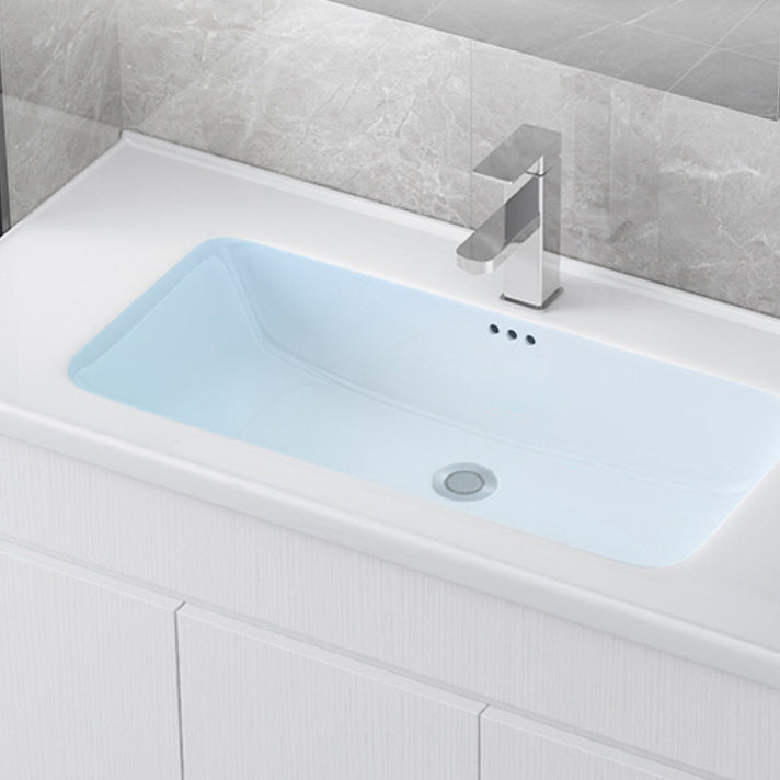 Rectangular Freestanding Bathroom Vanity White Modern Single-Sink Vanity Set Clearhalo 'Bathroom Remodel & Bathroom Fixtures' 'Bathroom Vanities' 'bathroom_vanities' 'Home Improvement' 'home_improvement' 'home_improvement_bathroom_vanities' 7435385