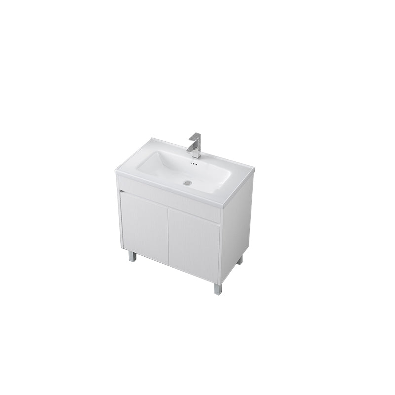 Rectangular Freestanding Bathroom Vanity White Modern Single-Sink Vanity Set Vanity & Faucet 32"L x 19"W x 34"H Clearhalo 'Bathroom Remodel & Bathroom Fixtures' 'Bathroom Vanities' 'bathroom_vanities' 'Home Improvement' 'home_improvement' 'home_improvement_bathroom_vanities' 7435387