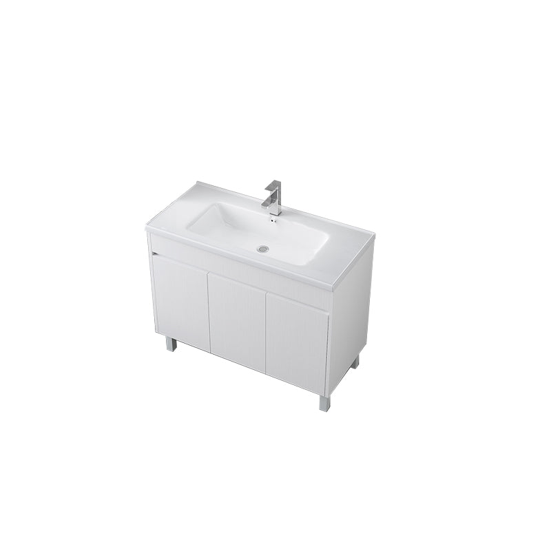 Rectangular Freestanding Bathroom Vanity White Modern Single-Sink Vanity Set Vanity & Faucet 40"L x 19"W x 34"H Clearhalo 'Bathroom Remodel & Bathroom Fixtures' 'Bathroom Vanities' 'bathroom_vanities' 'Home Improvement' 'home_improvement' 'home_improvement_bathroom_vanities' 7435390