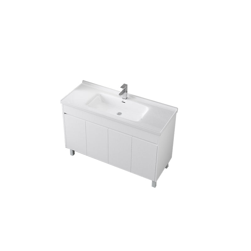 Rectangular Freestanding Bathroom Vanity White Modern Single-Sink Vanity Set Vanity & Faucet 47"L x 19"W x 34"H Clearhalo 'Bathroom Remodel & Bathroom Fixtures' 'Bathroom Vanities' 'bathroom_vanities' 'Home Improvement' 'home_improvement' 'home_improvement_bathroom_vanities' 7435391