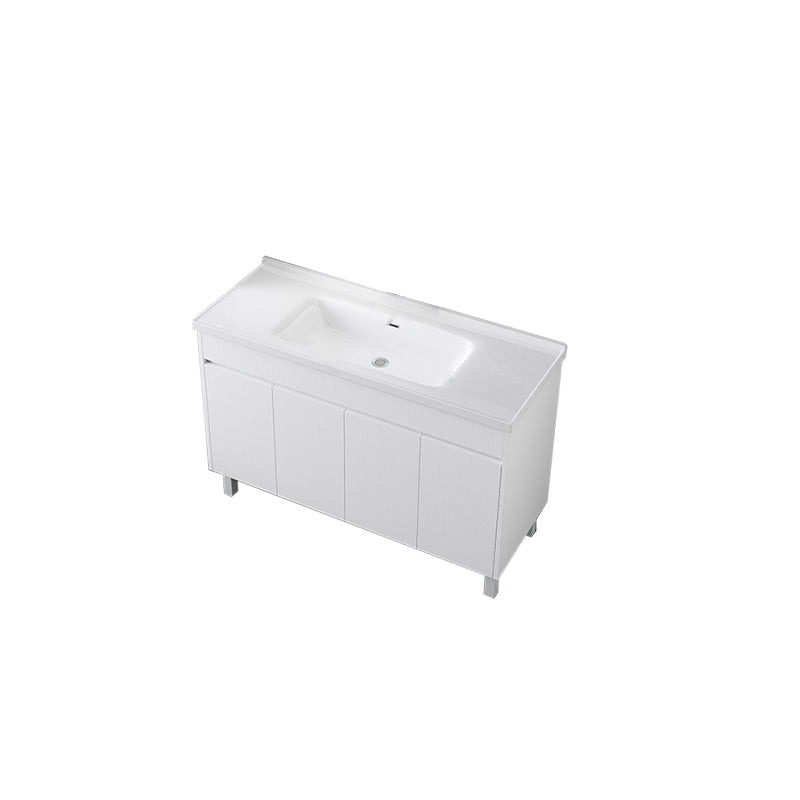 Rectangular Freestanding Bathroom Vanity White Modern Single-Sink Vanity Set Bathroom Vanity 47"L x 19"W x 34"H Clearhalo 'Bathroom Remodel & Bathroom Fixtures' 'Bathroom Vanities' 'bathroom_vanities' 'Home Improvement' 'home_improvement' 'home_improvement_bathroom_vanities' 7435397