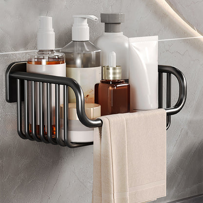Metal Bathroom Hardware Bath Shelf Bathroom Accessory As Individual Or As a Set Black 1 Piece Clearhalo 'Bathroom Hardware Sets' 'Bathroom Hardware' 'Bathroom Remodel & Bathroom Fixtures' 'bathroom_hardware_sets' 'Home Improvement' 'home_improvement' 'home_improvement_bathroom_hardware_sets' 7435688