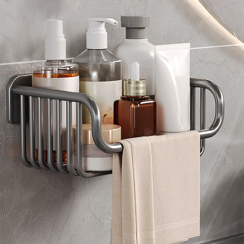 Metal Bathroom Hardware Bath Shelf Bathroom Accessory As Individual Or As a Set Grey 1 Piece Clearhalo 'Bathroom Hardware Sets' 'Bathroom Hardware' 'Bathroom Remodel & Bathroom Fixtures' 'bathroom_hardware_sets' 'Home Improvement' 'home_improvement' 'home_improvement_bathroom_hardware_sets' 7435690