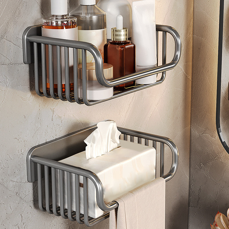 Metal Bathroom Hardware Bath Shelf Bathroom Accessory As Individual Or As a Set Grey 2 Piece Set Clearhalo 'Bathroom Hardware Sets' 'Bathroom Hardware' 'Bathroom Remodel & Bathroom Fixtures' 'bathroom_hardware_sets' 'Home Improvement' 'home_improvement' 'home_improvement_bathroom_hardware_sets' 7435695