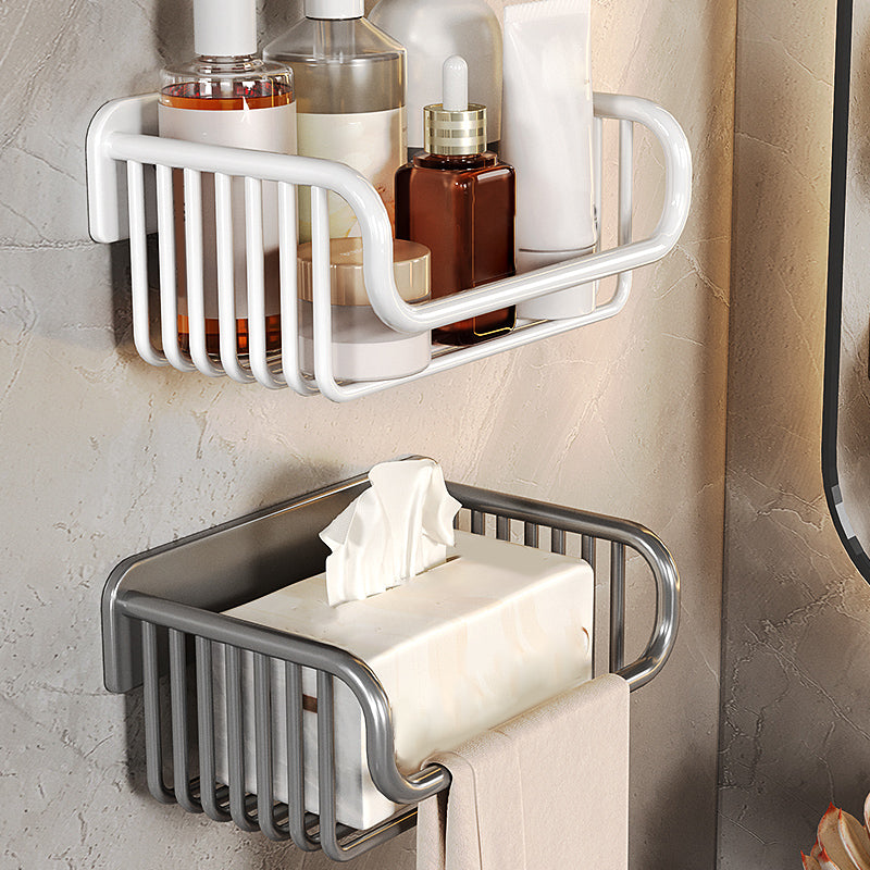Metal Bathroom Hardware Bath Shelf Bathroom Accessory As Individual Or As a Set White-Gray 2 Piece Set Clearhalo 'Bathroom Hardware Sets' 'Bathroom Hardware' 'Bathroom Remodel & Bathroom Fixtures' 'bathroom_hardware_sets' 'Home Improvement' 'home_improvement' 'home_improvement_bathroom_hardware_sets' 7435701