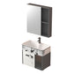 Modern Wall Mount Sink Vanity Gray Metal Base Single-Sink Rectangular Vanity Set Vanity & Faucet & Mirror Cabinet 22"L x 12"W x 20"H Bright White Clearhalo 'Bathroom Remodel & Bathroom Fixtures' 'Bathroom Vanities' 'bathroom_vanities' 'Home Improvement' 'home_improvement' 'home_improvement_bathroom_vanities' 7435997