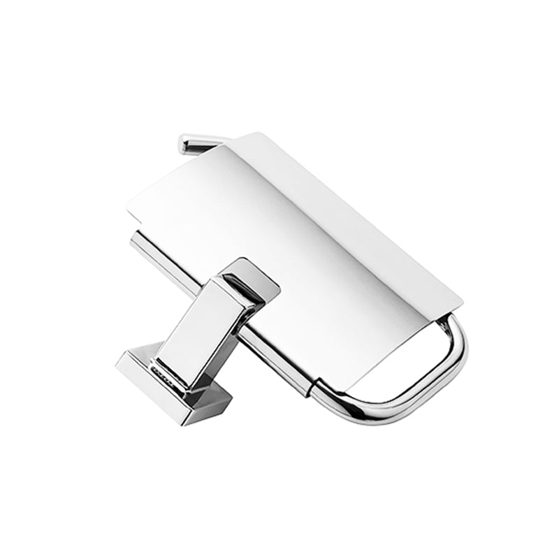 Metal Silver Bathroom Hardware Set 5 - Piece Adhesive Mount Bathroom Hardware Clearhalo 'Bathroom Hardware Sets' 'Bathroom Hardware' 'Bathroom Remodel & Bathroom Fixtures' 'bathroom_hardware_sets' 'Home Improvement' 'home_improvement' 'home_improvement_bathroom_hardware_sets' 7437854