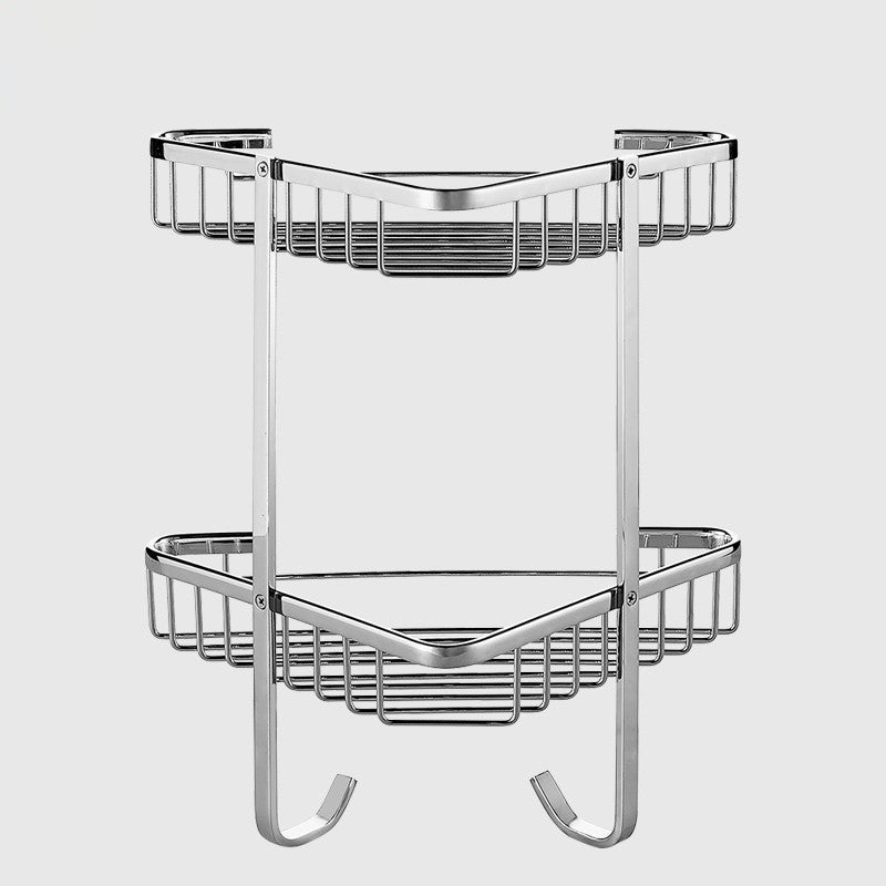 Bath Shelf Bathroom Accessory Kit Metal Drill and Screw Mount Bathroom Hardware Set Triangular Bath Shelf Clearhalo 'Bathroom Hardware Sets' 'Bathroom Hardware' 'Bathroom Remodel & Bathroom Fixtures' 'bathroom_hardware_sets' 'Home Improvement' 'home_improvement' 'home_improvement_bathroom_hardware_sets' 7437860