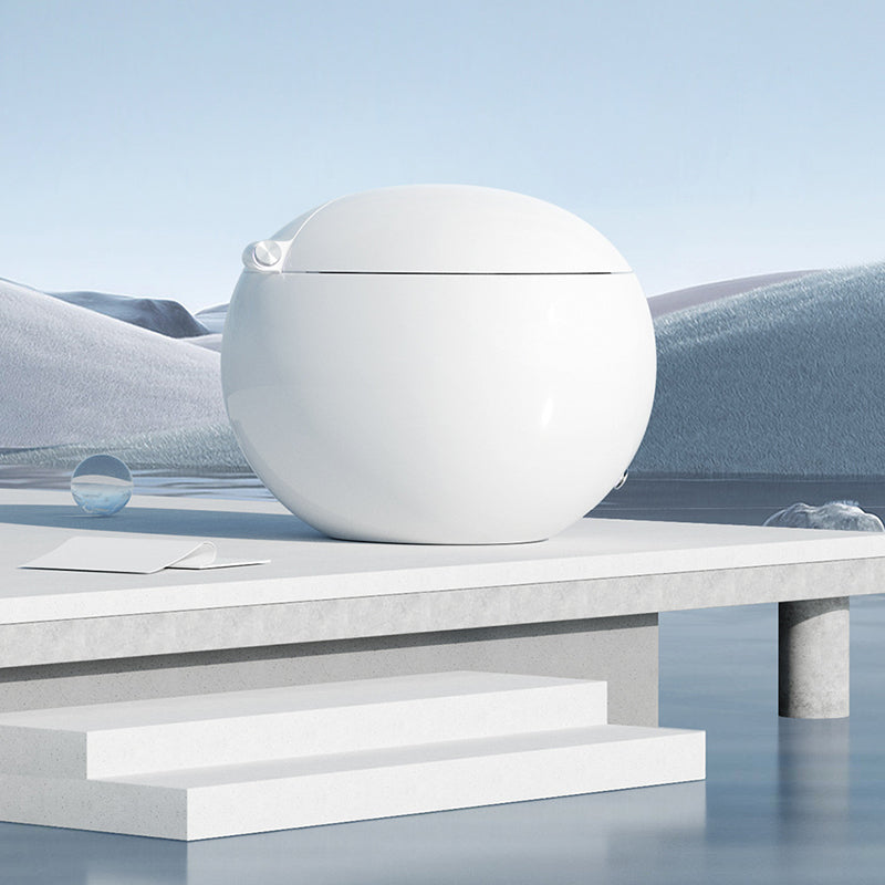 Round Floor Mount Bidet White Floor Standing Bidet with Unlimited Warm Water Clearhalo 'Bathroom Remodel & Bathroom Fixtures' 'Bidets' 'Home Improvement' 'home_improvement' 'home_improvement_bidets' 'Toilets & Bidets' 7437986