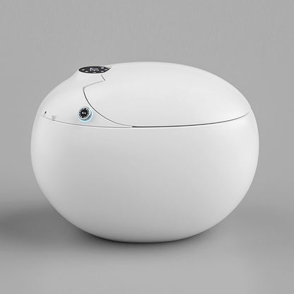 Contemporary White Round Ceramic Heated Seat Floor Mount Bidet Automatic Lid( Top Configuration) Clearhalo 'Bathroom Remodel & Bathroom Fixtures' 'Bidets' 'Home Improvement' 'home_improvement' 'home_improvement_bidets' 'Toilets & Bidets' 7438015