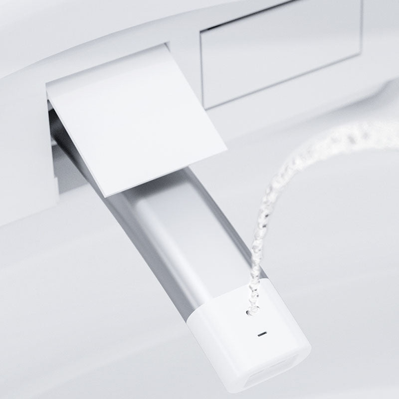 Smart Toilet Round White Ceramic Contemporary Stain Resistant Foot Sensor Clearhalo 'Bathroom Remodel & Bathroom Fixtures' 'Bidets' 'Home Improvement' 'home_improvement' 'home_improvement_bidets' 'Toilets & Bidets' 7438046