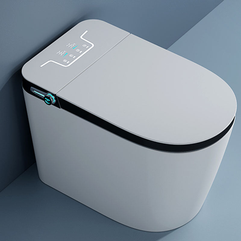 Contemporary 19.09" H Electronic Toilet Seat Elongated Floor Standing Bidet Black White Clearhalo 'Bathroom Remodel & Bathroom Fixtures' 'Bidets' 'Home Improvement' 'home_improvement' 'home_improvement_bidets' 'Toilets & Bidets' 7438226