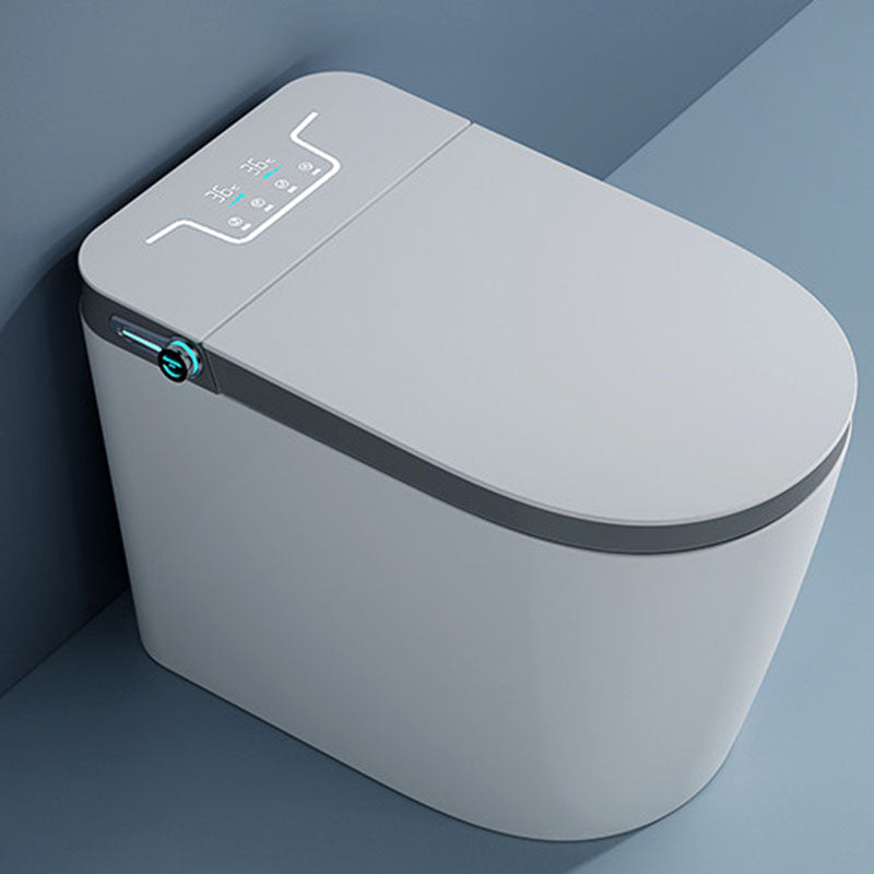 Contemporary 19.09" H Electronic Toilet Seat Elongated Floor Standing Bidet White Silver Clearhalo 'Bathroom Remodel & Bathroom Fixtures' 'Bidets' 'Home Improvement' 'home_improvement' 'home_improvement_bidets' 'Toilets & Bidets' 7438228