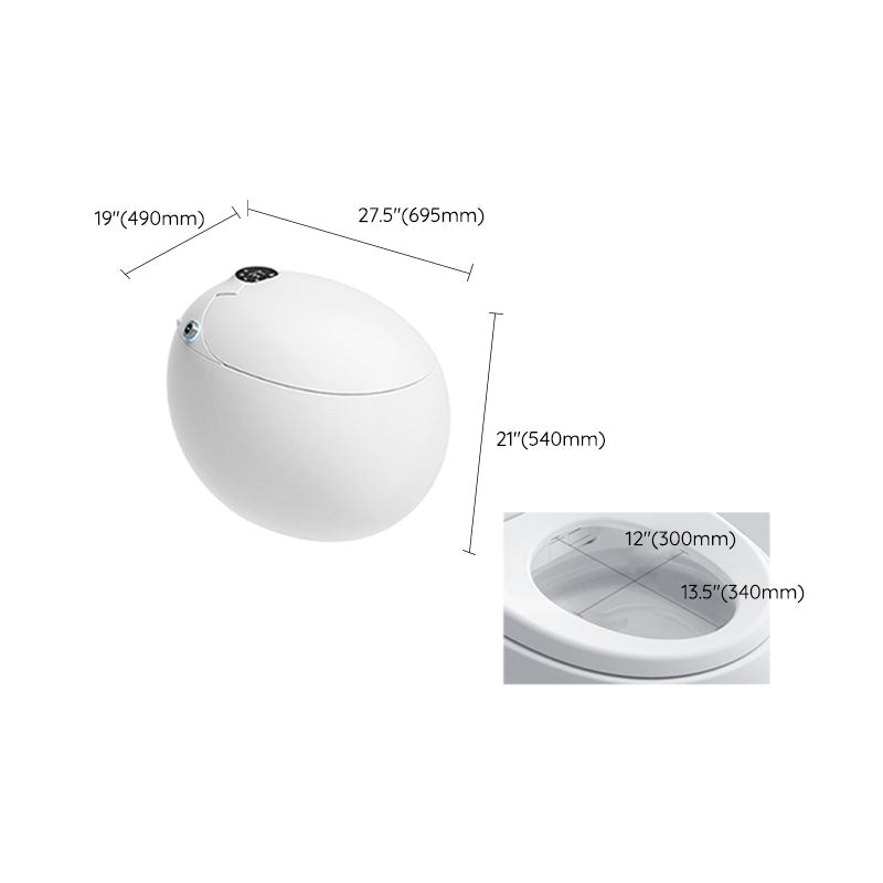 21.25" H Electronic Toilet Elongated Floor Mount Bidet in White Clearhalo 'Bathroom Remodel & Bathroom Fixtures' 'Bidets' 'Home Improvement' 'home_improvement' 'home_improvement_bidets' 'Toilets & Bidets' 7438261