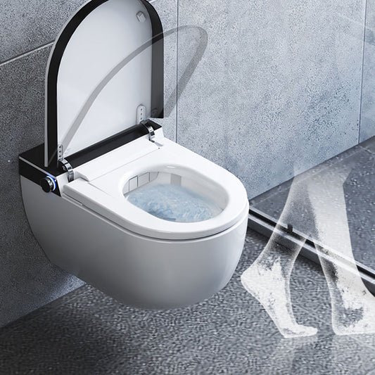 Electronic Elongated Toilet Vitreous China Wall Mounted Bidet Clearhalo 'Bathroom Remodel & Bathroom Fixtures' 'Bidets' 'Home Improvement' 'home_improvement' 'home_improvement_bidets' 'Toilets & Bidets' 7438265