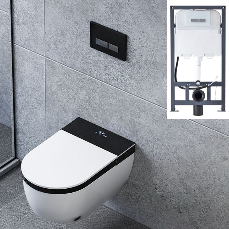 Electronic Elongated Toilet Vitreous China Wall Mounted Bidet Black White Toilet+ Water Tank Clearhalo 'Bathroom Remodel & Bathroom Fixtures' 'Bidets' 'Home Improvement' 'home_improvement' 'home_improvement_bidets' 'Toilets & Bidets' 7438273