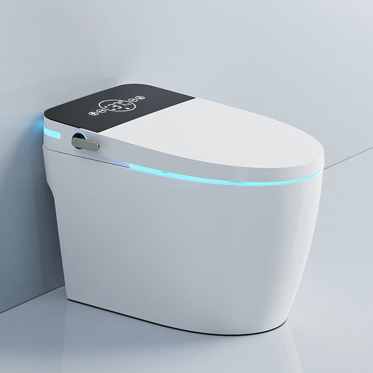 Ceramic White Floor Standing Bidet,18.11" High Elongated Bidet Automatic Lid Clearhalo 'Bathroom Remodel & Bathroom Fixtures' 'Bidets' 'Home Improvement' 'home_improvement' 'home_improvement_bidets' 'Toilets & Bidets' 7438288