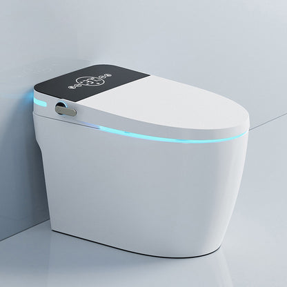 Ceramic White Floor Standing Bidet,18.11" High Elongated Bidet Automatic Lid Clearhalo 'Bathroom Remodel & Bathroom Fixtures' 'Bidets' 'Home Improvement' 'home_improvement' 'home_improvement_bidets' 'Toilets & Bidets' 7438288