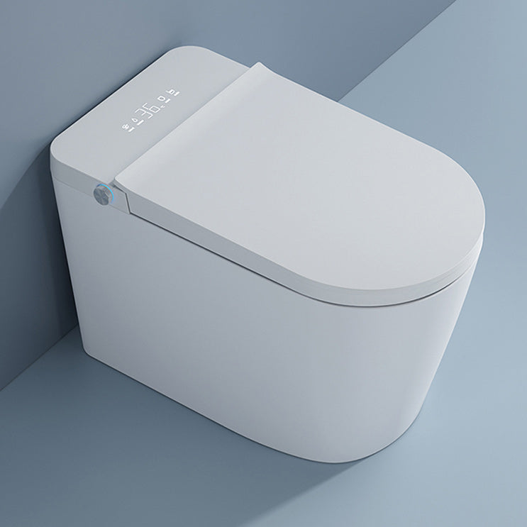 Contemporary White Leak-Proof Ceramic Foot Sensor Smart Toilet Auto Flip & UV Sterilizing ( Upgrading) Clearhalo 'Bathroom Remodel & Bathroom Fixtures' 'Bidets' 'Home Improvement' 'home_improvement' 'home_improvement_bidets' 'Toilets & Bidets' 7438340