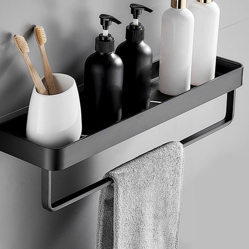 Modern Metal Bathroom Accessory Kit Drill and Screw Mount Bathroom Accessory Set Bath Shelf (with 20"L Rod) Clearhalo 'Bathroom Hardware Sets' 'Bathroom Hardware' 'Bathroom Remodel & Bathroom Fixtures' 'bathroom_hardware_sets' 'Home Improvement' 'home_improvement' 'home_improvement_bathroom_hardware_sets' 7439165