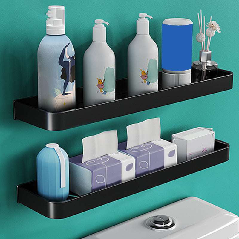 Modern Metal Bathroom Accessory Kit Drill and Screw Mount Bathroom Accessory Set 2-Piece Set (20"L Square Bath Shelf) Clearhalo 'Bathroom Hardware Sets' 'Bathroom Hardware' 'Bathroom Remodel & Bathroom Fixtures' 'bathroom_hardware_sets' 'Home Improvement' 'home_improvement' 'home_improvement_bathroom_hardware_sets' 7439170