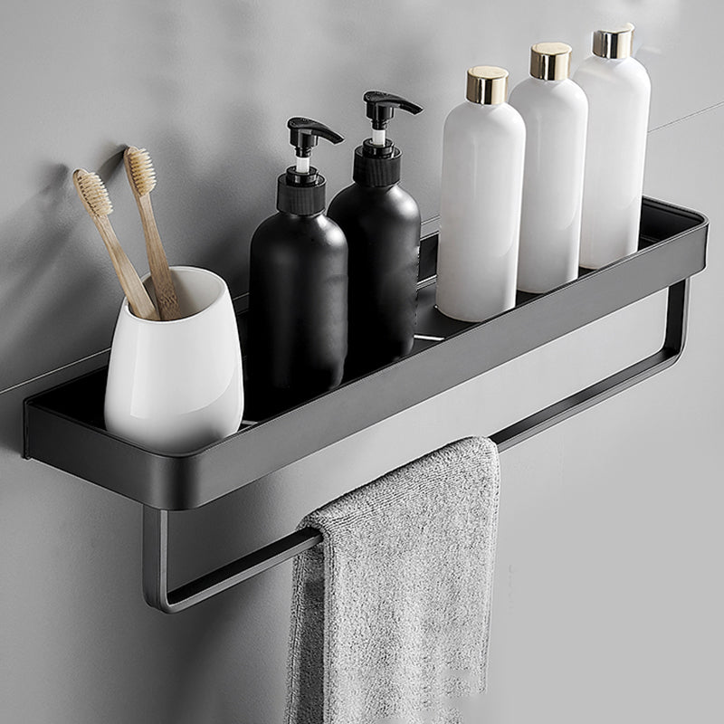 Modern Metal Bathroom Accessory Kit Drill and Screw Mount Bathroom Accessory Set Bath Shelf (with Bar 24"L) Clearhalo 'Bathroom Hardware Sets' 'Bathroom Hardware' 'Bathroom Remodel & Bathroom Fixtures' 'bathroom_hardware_sets' 'Home Improvement' 'home_improvement' 'home_improvement_bathroom_hardware_sets' 7439172