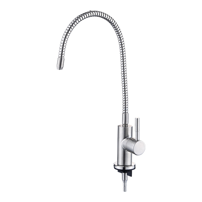 Farmhouse One Handle Kitchen Faucet High Arch Water Filler in Silver Stainless Steel Clearhalo 'Home Improvement' 'home_improvement' 'home_improvement_kitchen_faucets' 'Kitchen Faucets' 'Kitchen Remodel & Kitchen Fixtures' 'Kitchen Sinks & Faucet Components' 'kitchen_faucets' 7440014