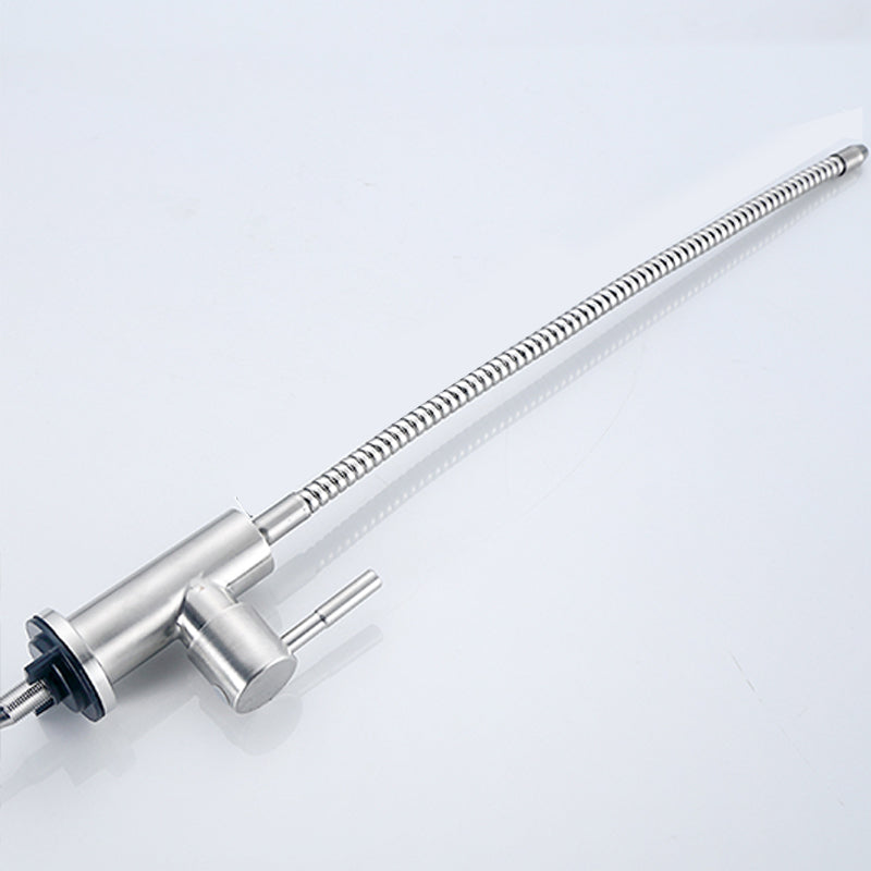 Farmhouse One Handle Kitchen Faucet High Arch Water Filler in Silver Clearhalo 'Home Improvement' 'home_improvement' 'home_improvement_kitchen_faucets' 'Kitchen Faucets' 'Kitchen Remodel & Kitchen Fixtures' 'Kitchen Sinks & Faucet Components' 'kitchen_faucets' 7440015