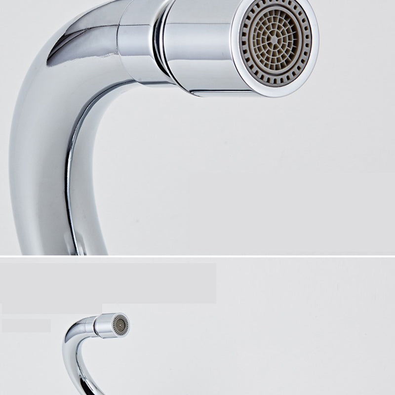 Modern Wall Mounted Single Handle Kitchen Faucet Metal Faucet in Chrome Clearhalo 'Home Improvement' 'home_improvement' 'home_improvement_kitchen_faucets' 'Kitchen Faucets' 'Kitchen Remodel & Kitchen Fixtures' 'Kitchen Sinks & Faucet Components' 'kitchen_faucets' 7440083