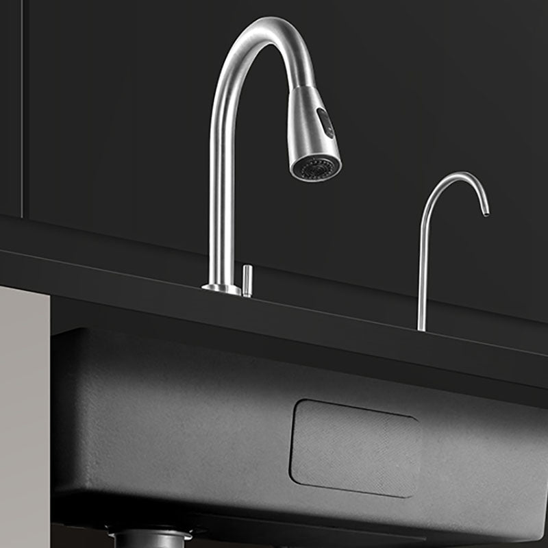 Modern Style Kitchen Sink Stainless Steel Undermount Kitchen Sink with Faucet Clearhalo 'Home Improvement' 'home_improvement' 'home_improvement_kitchen_sinks' 'Kitchen Remodel & Kitchen Fixtures' 'Kitchen Sinks & Faucet Components' 'Kitchen Sinks' 'kitchen_sinks' 7440100