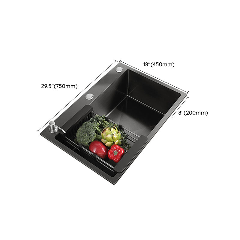 Modern Style Kitchen Sink Stainless Steel Drop-In Kitchen Sink with Faucet Clearhalo 'Home Improvement' 'home_improvement' 'home_improvement_kitchen_sinks' 'Kitchen Remodel & Kitchen Fixtures' 'Kitchen Sinks & Faucet Components' 'Kitchen Sinks' 'kitchen_sinks' 7440129