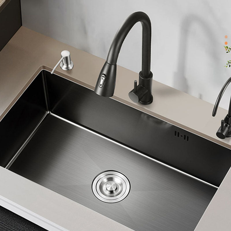 Undermount Kitchen Sink Soundproof Design Stainless Steel Kitchen Sink with Faucet Clearhalo 'Home Improvement' 'home_improvement' 'home_improvement_kitchen_sinks' 'Kitchen Remodel & Kitchen Fixtures' 'Kitchen Sinks & Faucet Components' 'Kitchen Sinks' 'kitchen_sinks' 7440133