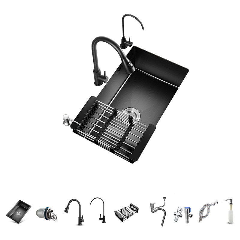 Undermount Kitchen Sink Soundproof Design Stainless Steel Kitchen Sink with Faucet Pulling Faucet & Water Purification Faucet Clearhalo 'Home Improvement' 'home_improvement' 'home_improvement_kitchen_sinks' 'Kitchen Remodel & Kitchen Fixtures' 'Kitchen Sinks & Faucet Components' 'Kitchen Sinks' 'kitchen_sinks' 7440136