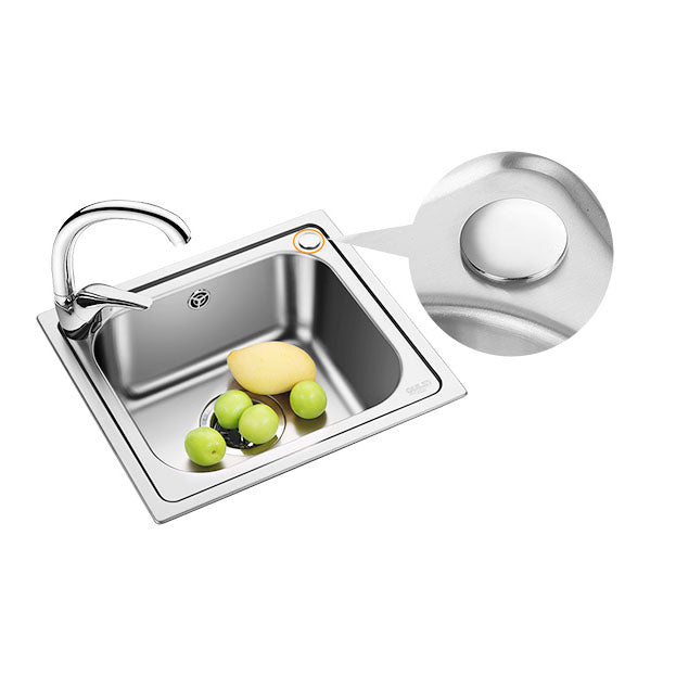 Modern Stainless Steel Kitchen Sink Single Bowl Sink with Basket Strainer Clearhalo 'Home Improvement' 'home_improvement' 'home_improvement_kitchen_sinks' 'Kitchen Remodel & Kitchen Fixtures' 'Kitchen Sinks & Faucet Components' 'Kitchen Sinks' 'kitchen_sinks' 7440157