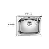 Modern Stainless Steel Kitchen Sink Single Bowl Sink with Basket Strainer Clearhalo 'Home Improvement' 'home_improvement' 'home_improvement_kitchen_sinks' 'Kitchen Remodel & Kitchen Fixtures' 'Kitchen Sinks & Faucet Components' 'Kitchen Sinks' 'kitchen_sinks' 7440162
