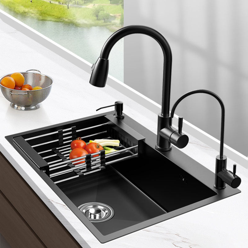Stainless Steel Kitchen Sink Rectangular Shape Single Bowl Kitchen Sink Clearhalo 'Home Improvement' 'home_improvement' 'home_improvement_kitchen_sinks' 'Kitchen Remodel & Kitchen Fixtures' 'Kitchen Sinks & Faucet Components' 'Kitchen Sinks' 'kitchen_sinks' 7440187