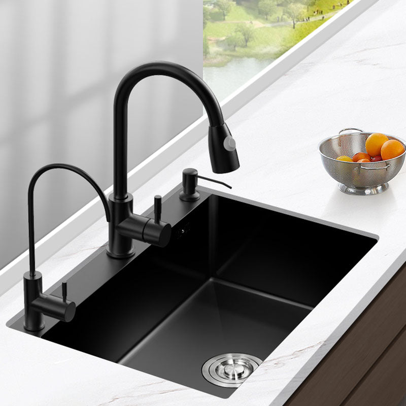 Stainless Steel Kitchen Sink Rectangular Shape Single Bowl Kitchen Sink Clearhalo 'Home Improvement' 'home_improvement' 'home_improvement_kitchen_sinks' 'Kitchen Remodel & Kitchen Fixtures' 'Kitchen Sinks & Faucet Components' 'Kitchen Sinks' 'kitchen_sinks' 7440189